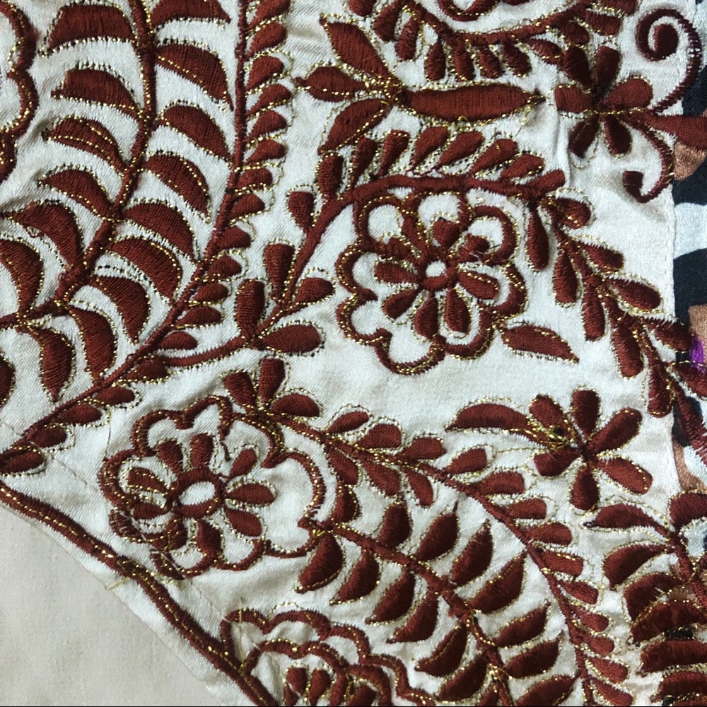 Bohemian Leopard Print Metallic Embroidered Tunic - image 4